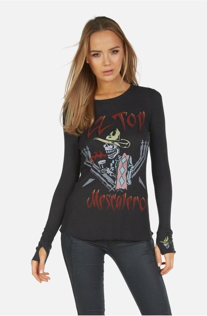 Lauren Moshi McKinley McKinley ZZ Top Thermal Top as seen on Avril Lavigne Long Sleeved Top by Lauren Moshi as seen on celebrities