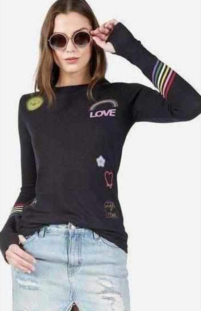 Lauren Moshi Mckinley Neon Signs Thermal Top Long Sleeved Top by Lauren Moshi as seen on celebrities