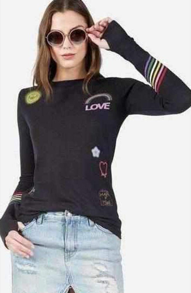 Lauren Moshi Mckinley Neon Signs Thermal Top Long Sleeved Top by Lauren Moshi as seen on celebrities