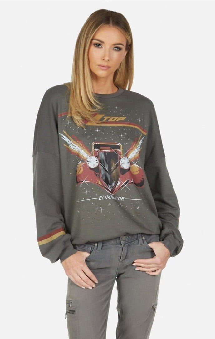 Lauren Moshi Sierra ZZ Top Eliminator Boyfriend Pullover Sweater by Lauren Moshi as seen on celebrities