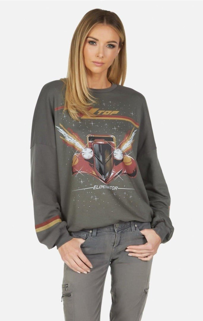 Lauren Moshi Sierra ZZ Top Eliminator Boyfriend Pullover Sweater by Lauren Moshi as seen on celebrities