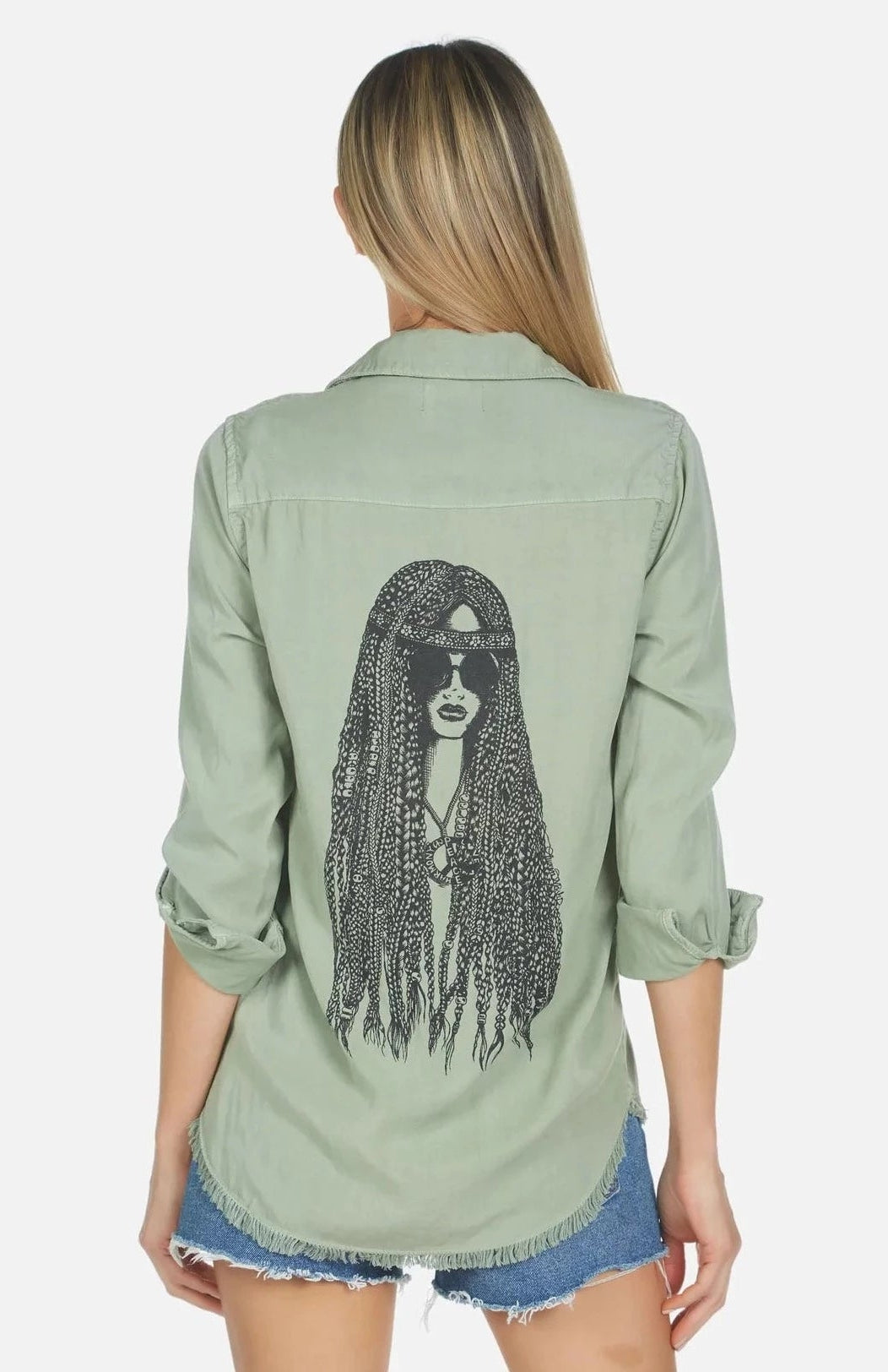 Lauren Moshi Sloane Sloane Hippie Girl Denim Shirt Denim Shirt by Lauren Moshi as seen on celebrities