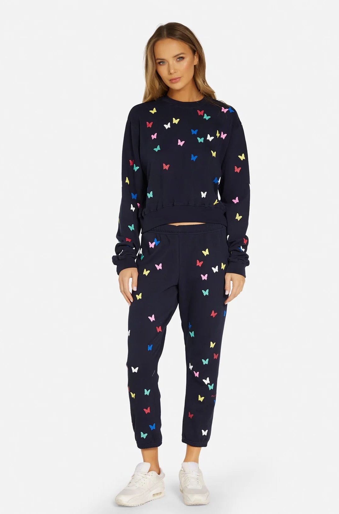 Lauren Moshi Spalding Mini Butterflies Crop Sweater Hoodie by Lauren Moshi as seen on celebrities
