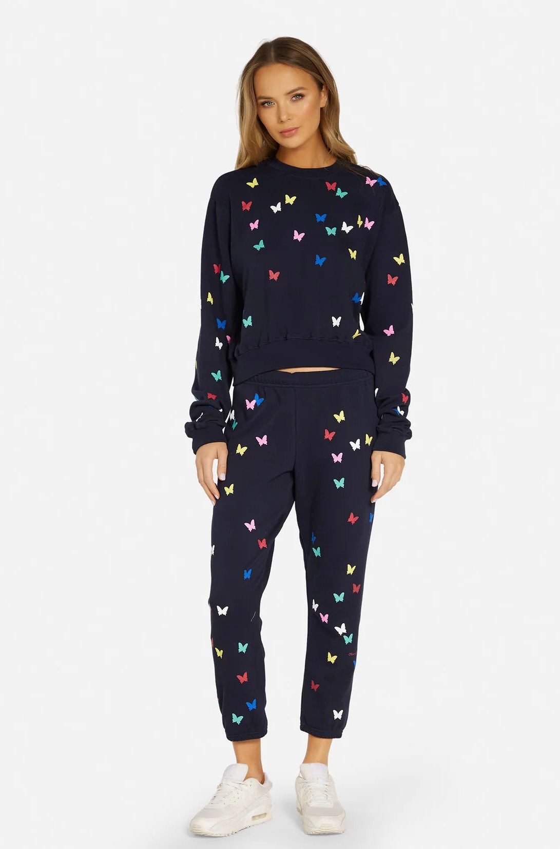 Lauren Moshi Spalding Mini Butterflies Crop Sweater Hoodie by Lauren Moshi as seen on celebrities