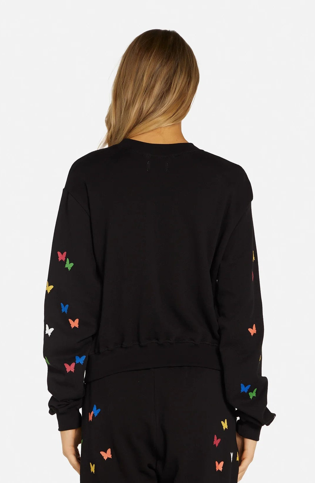 Shop Lauren Moshi Lauren Moshi Spalding Mini Butterflies Crop Sweater Hoodie for women – premium loungewear and festival fashion at Spoiled Brat