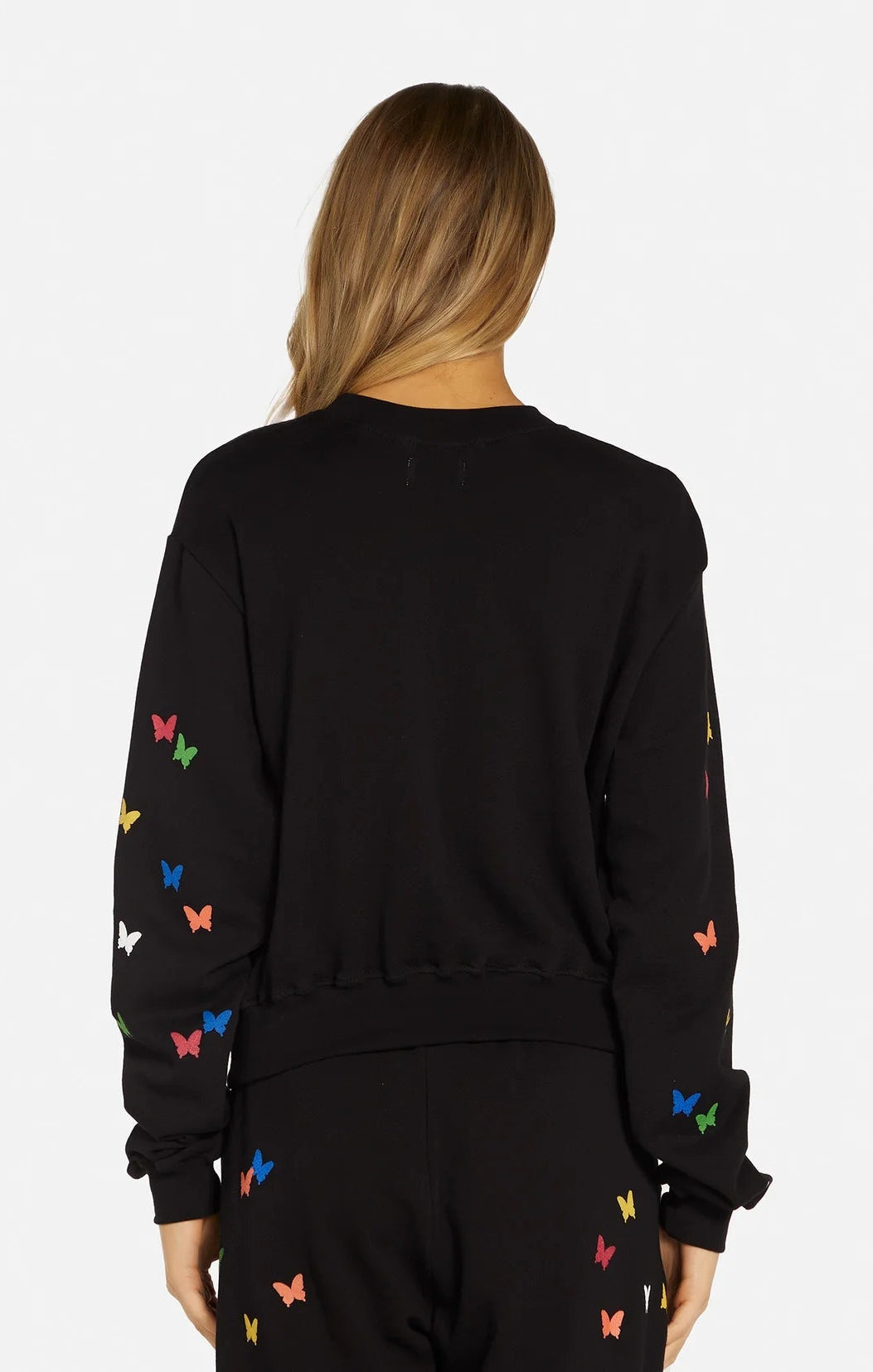 Shop Lauren Moshi Lauren Moshi Spalding Mini Butterflies Crop Sweater Hoodie for women – premium loungewear and festival fashion at Spoiled Brat