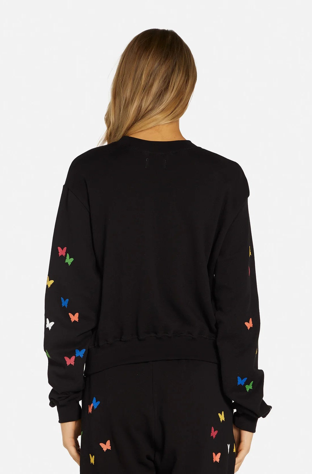 Lauren Moshi Spalding Mini Butterflies Crop Sweater Hoodie by Lauren Moshi as seen on celebrities