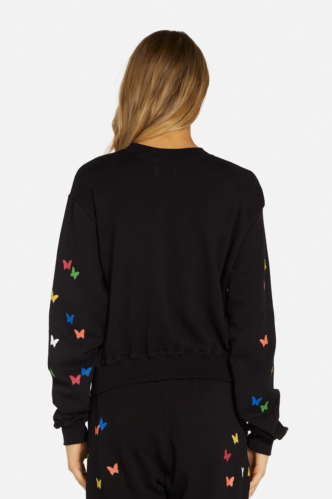 Lauren Moshi Spalding Mini Butterflies Crop Sweater Hoodie by Lauren Moshi as seen on celebrities