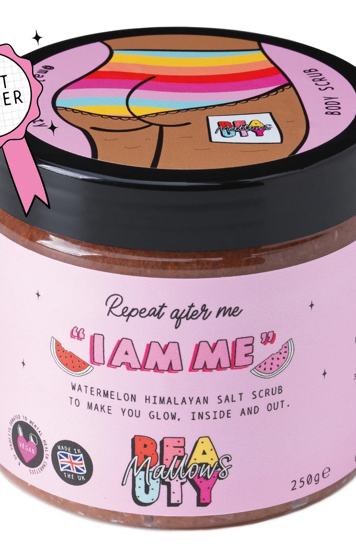 Mallows Beauty Watermelon Pink Himalayan Body Scrub Beauty Kit by Mallows Beauty as seen on celebrities