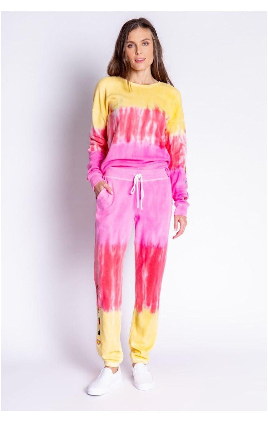 PJ Salvage One Love Ombre Tie Dye Crew Neck Long Sleeve Sweater Sweater by PJ Salvage as seen on celebrities