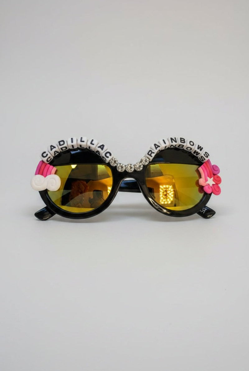 Shop Rad and Refined Rad & Refined Cadillac & Rainbows Statement Sunglasses Sunglasses for women – premium loungewear and festival fashion at Spoiled Brat
