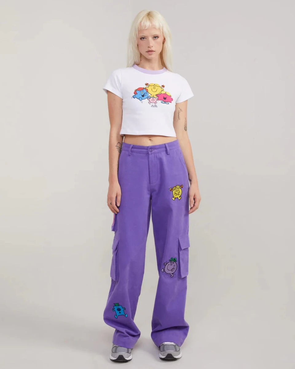 Shop Samii Ryan Samii Ryan x Mr Men Happy Gals Baby Tee T-Shirt for women – premium loungewear and festival fashion at Spoiled Brat