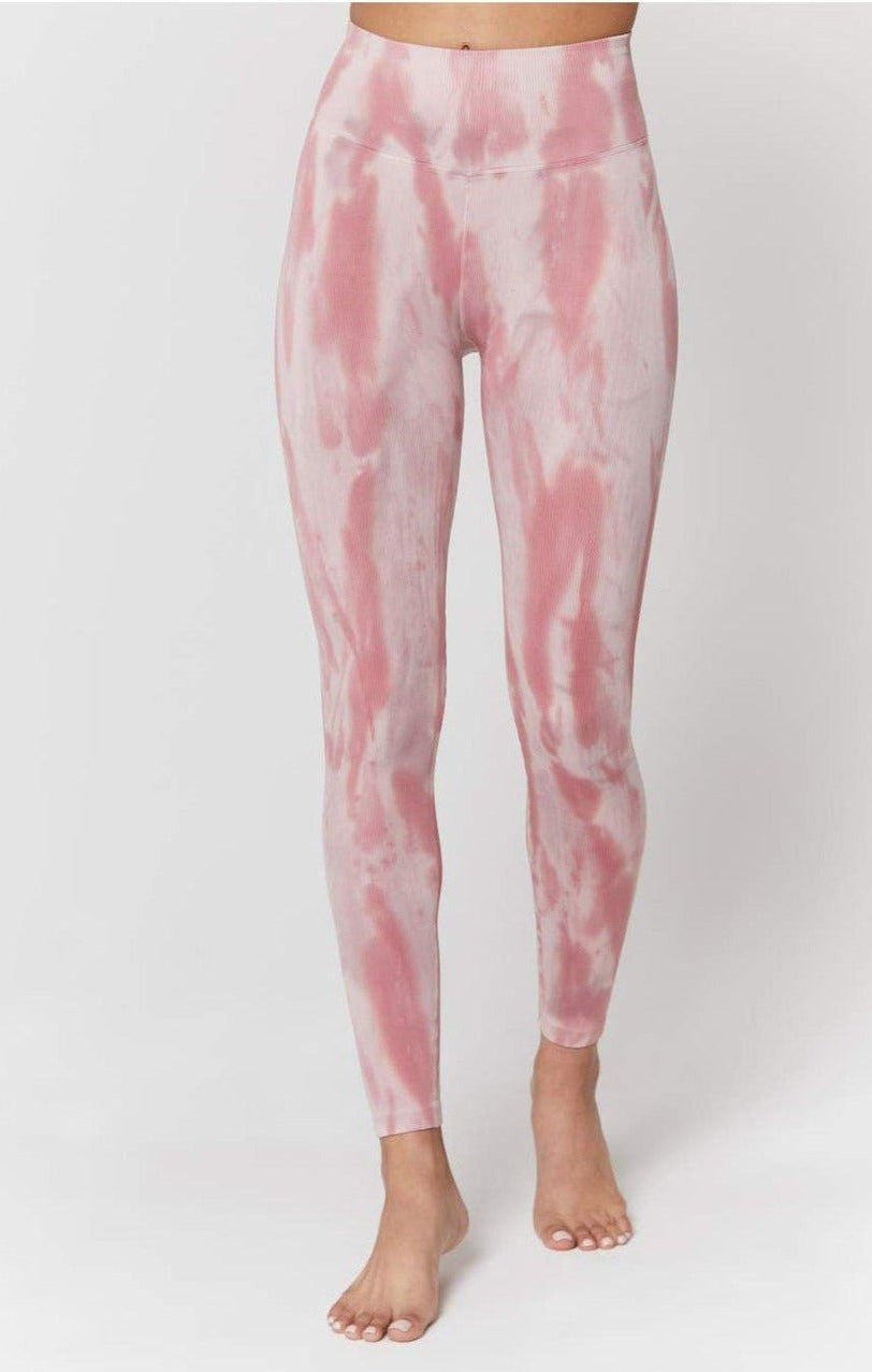 Spiritual Gangster Love Sculpt Winter Rose Tie Dye Leggings Leggings by Spiritual Gangster as seen on celebrities