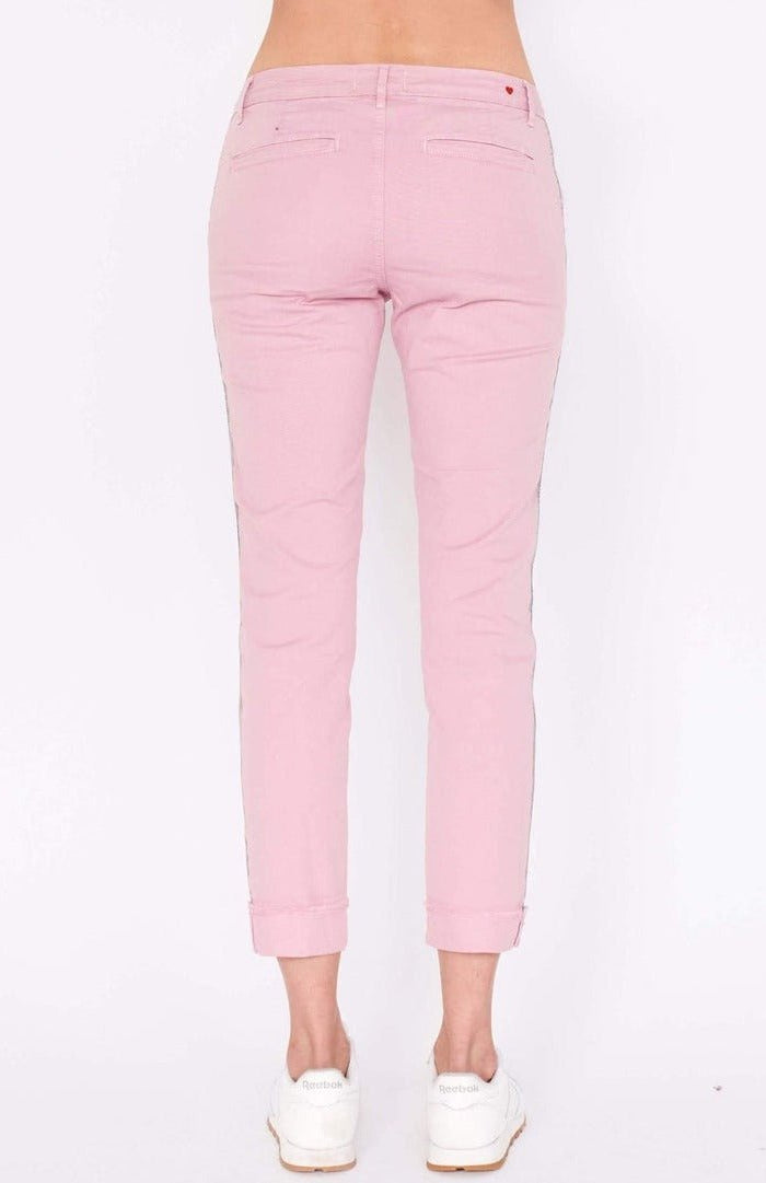 Sundry Glitter Stripe Roll Up Chino Trousers Trousers by Sundry as seen on celebrities