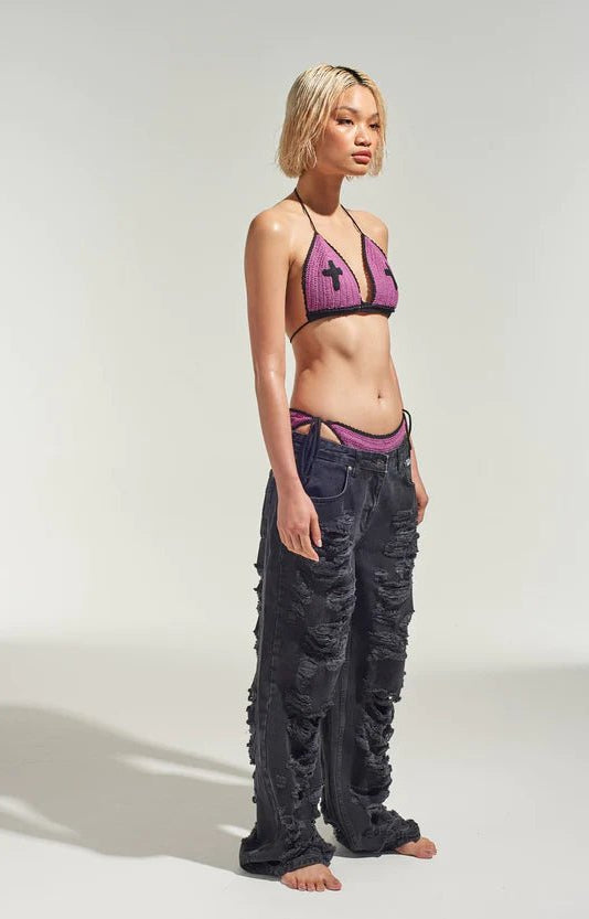 The Ragged Priest Repent Crochet Bikini Top Top by The Ragged Priest as seen on celebrities