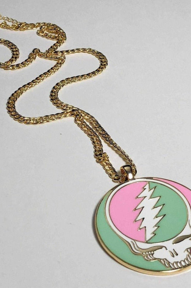 Trixy Starr x Grateful Dead Pastel Stealie Necklace Necklace by Trixy Starr as seen on celebrities