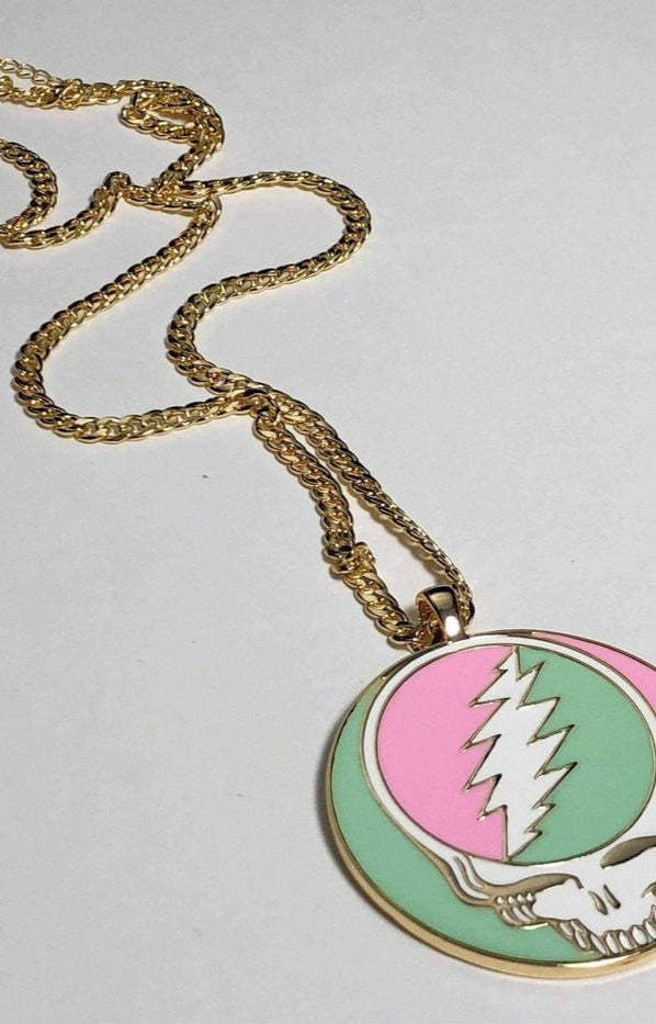 Trixy Starr x Grateful Dead Pastel Stealie Necklace Necklace by Trixy Starr as seen on celebrities