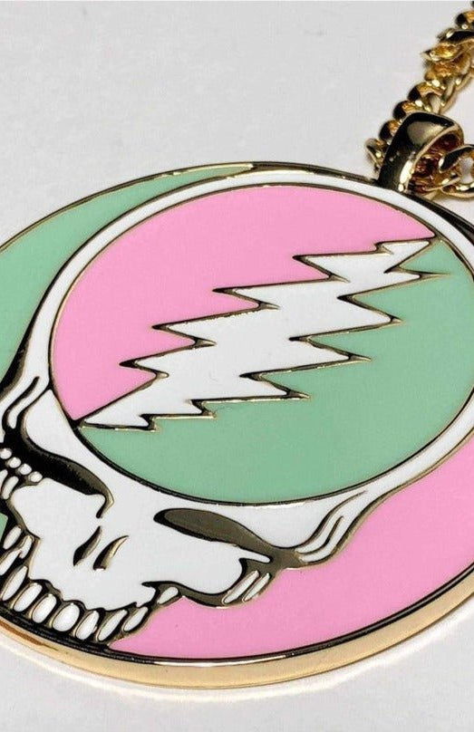 Trixy Starr x Grateful Dead Pastel Stealie Necklace Necklace by Trixy Starr as seen on celebrities