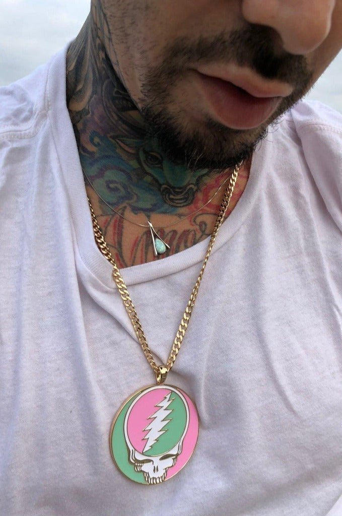 Trixy Starr x Grateful Dead Pastel Stealie Necklace Necklace by Trixy Starr as seen on celebrities