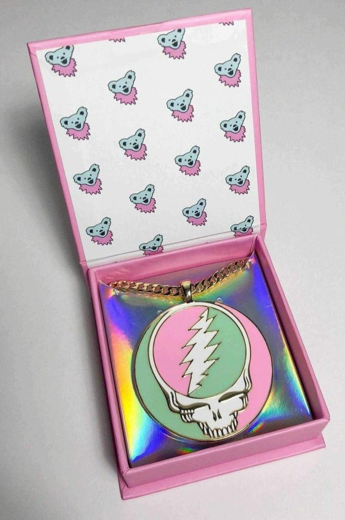 Trixy Starr x Grateful Dead Pastel Stealie Necklace Necklace by Trixy Starr as seen on celebrities