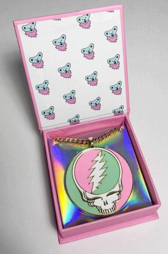 Trixy Starr x Grateful Dead Pastel Stealie Necklace Necklace by Trixy Starr as seen on celebrities