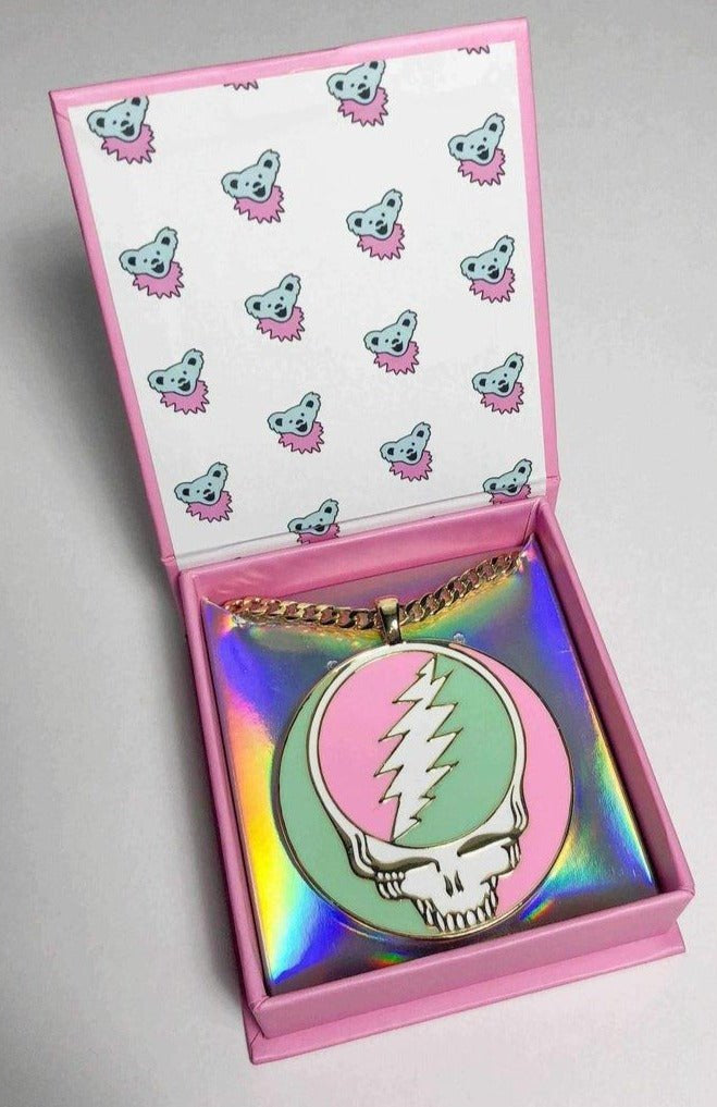 Trixy Starr x Grateful Dead Pastel Stealie Necklace Necklace by Trixy Starr as seen on celebrities