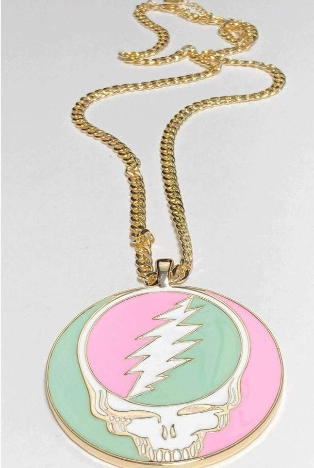 Shop Trixy Starr Trixy Starr x Grateful Dead Pastel Stealie Necklace Necklace for women – premium loungewear and festival fashion at Spoiled Brat