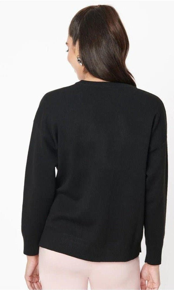 Barbie x Unique Vintage Black Barbie Logo Sweater Sweatshirt by Unique Vintage as seen on celebrities