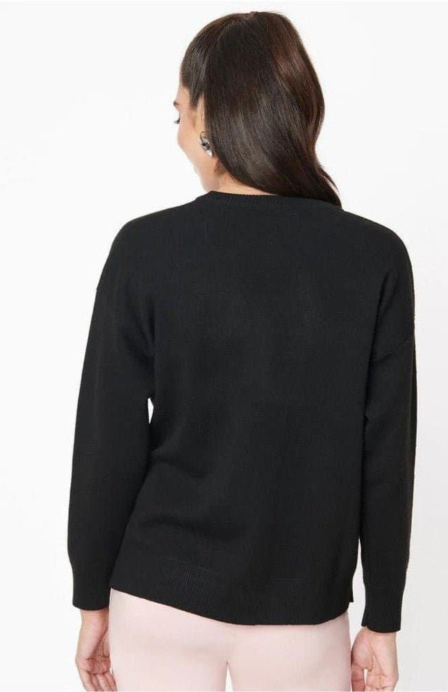 Barbie x Unique Vintage Black Barbie Logo Sweater Sweatshirt by Unique Vintage as seen on celebrities