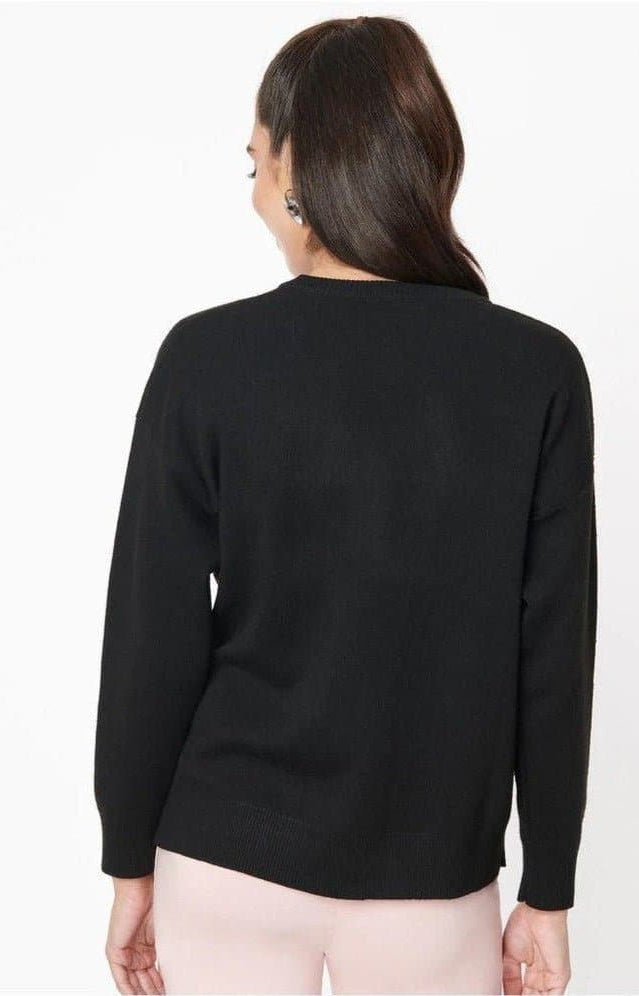 Barbie x Unique Vintage Black Barbie Logo Sweater Sweatshirt by Unique Vintage as seen on celebrities