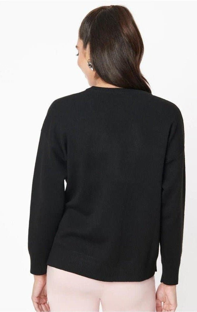 Barbie x Unique Vintage Black Barbie Logo Sweater Sweatshirt by Unique Vintage as seen on celebrities