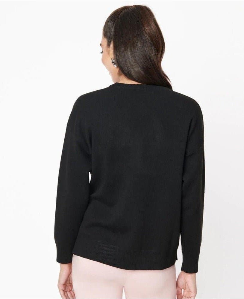 Barbie x Unique Vintage Black Barbie Logo Sweater Sweatshirt by Unique Vintage as seen on celebrities