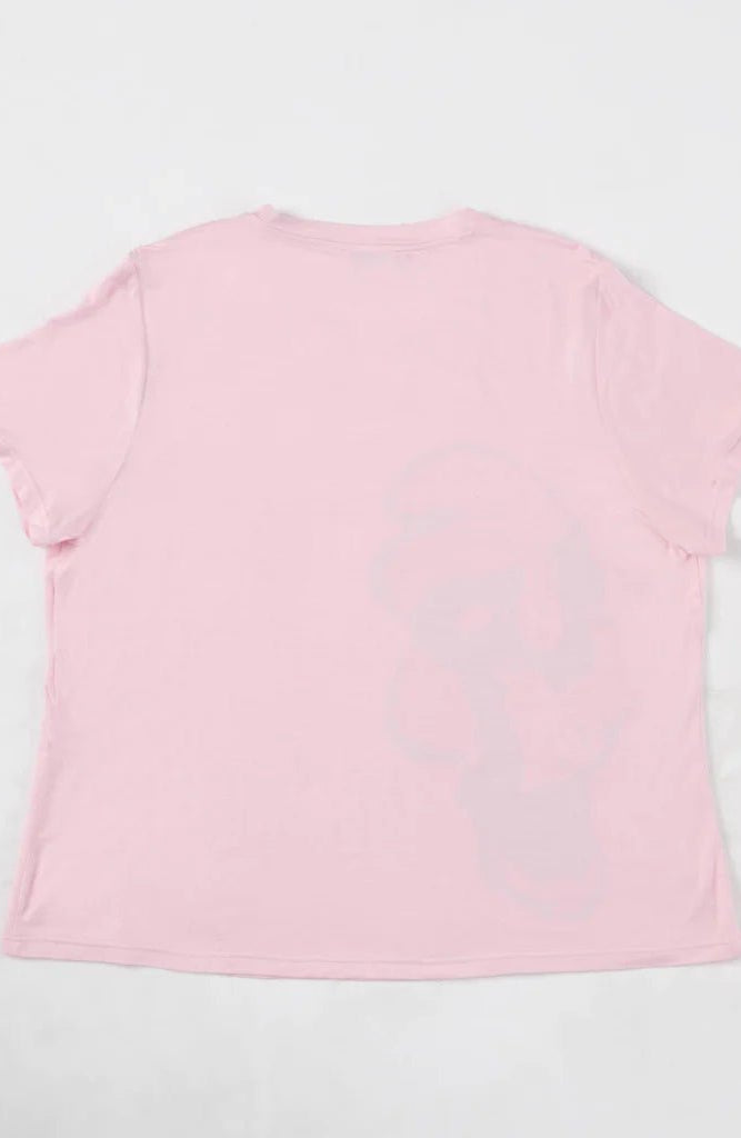 Shop Unique Vintage The Smurfs x Unique Vintage Pink Smurfs Fitted Tee Top for women – premium loungewear and festival fashion at Spoiled Brat