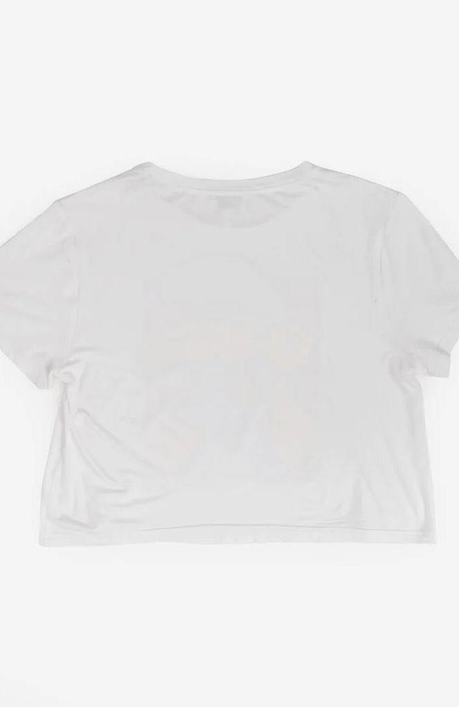 The Smurfs x Unique Vintage White Cropped Graphic Tee Top by Unique Vintage as seen on celebrities