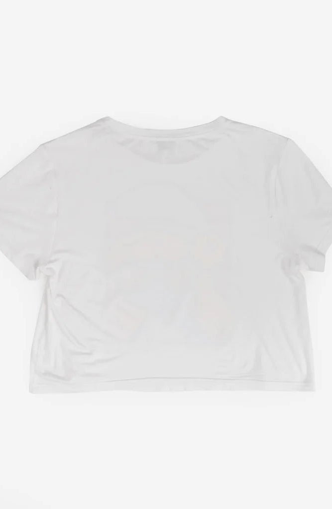 Shop Unique Vintage The Smurfs x Unique Vintage White Cropped Graphic Tee Top for women – premium loungewear and festival fashion at Spoiled Brat