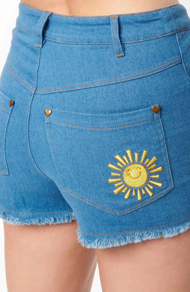Care Bears x Unique Vintage Funshine Denim Shorts Shorts by Unique Vintage as seen on celebrities