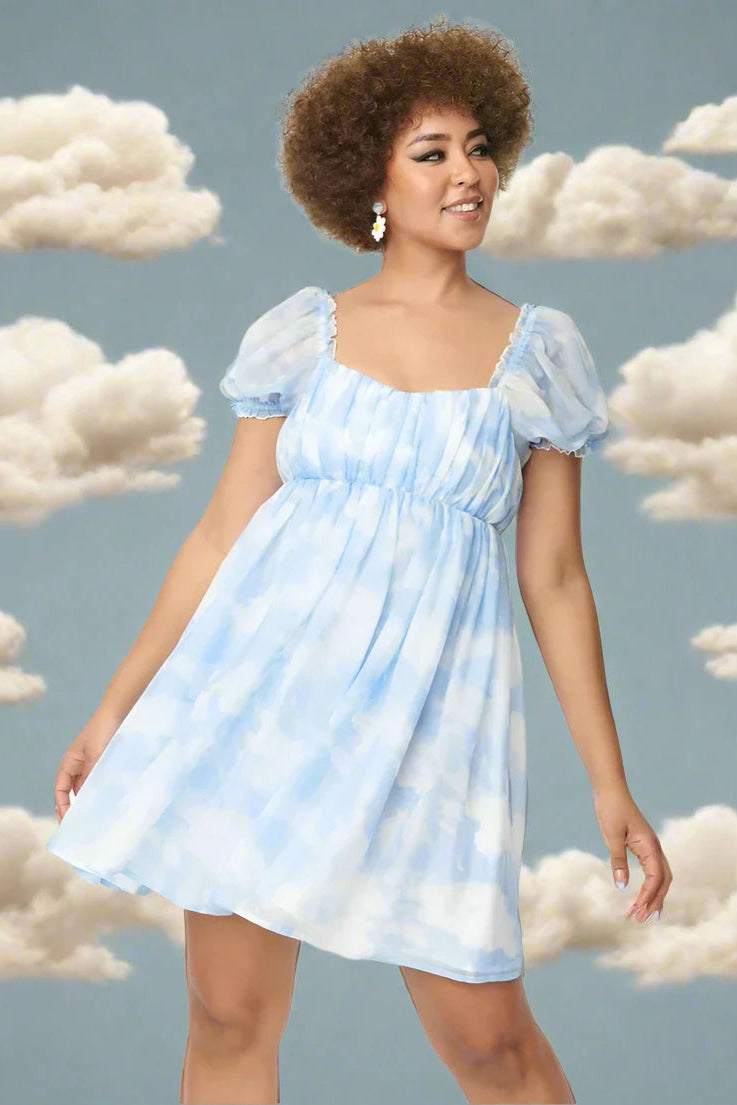 Unique Vintage Cloud Print Belle Babydoll Dress Dress by Unique Vintage as seen on celebrities