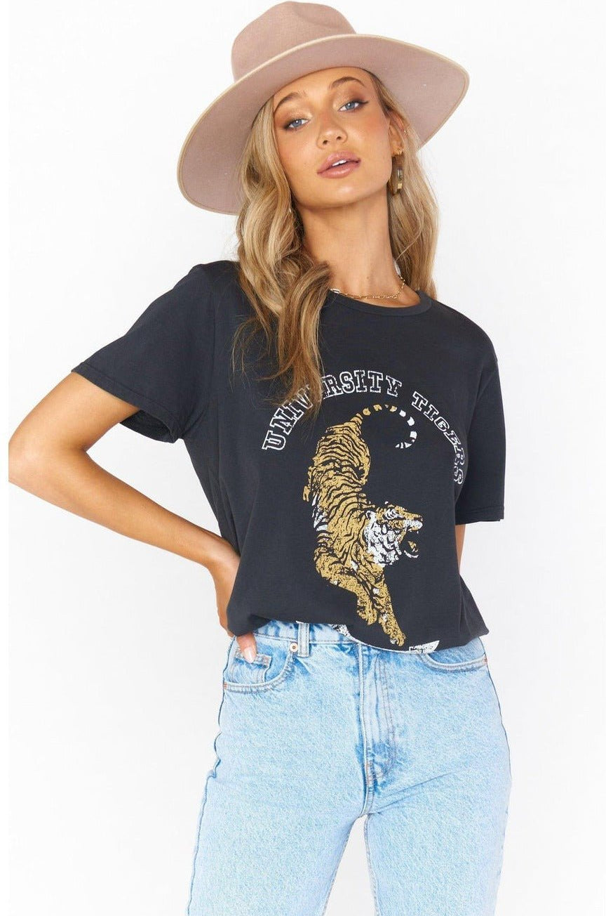 Shop Show Me Your Mumu Show Me Your Mumu Oliver University Tiger Graphic Tee T-Shirt for women – premium loungewear and festival fashion at Spoiled Brat