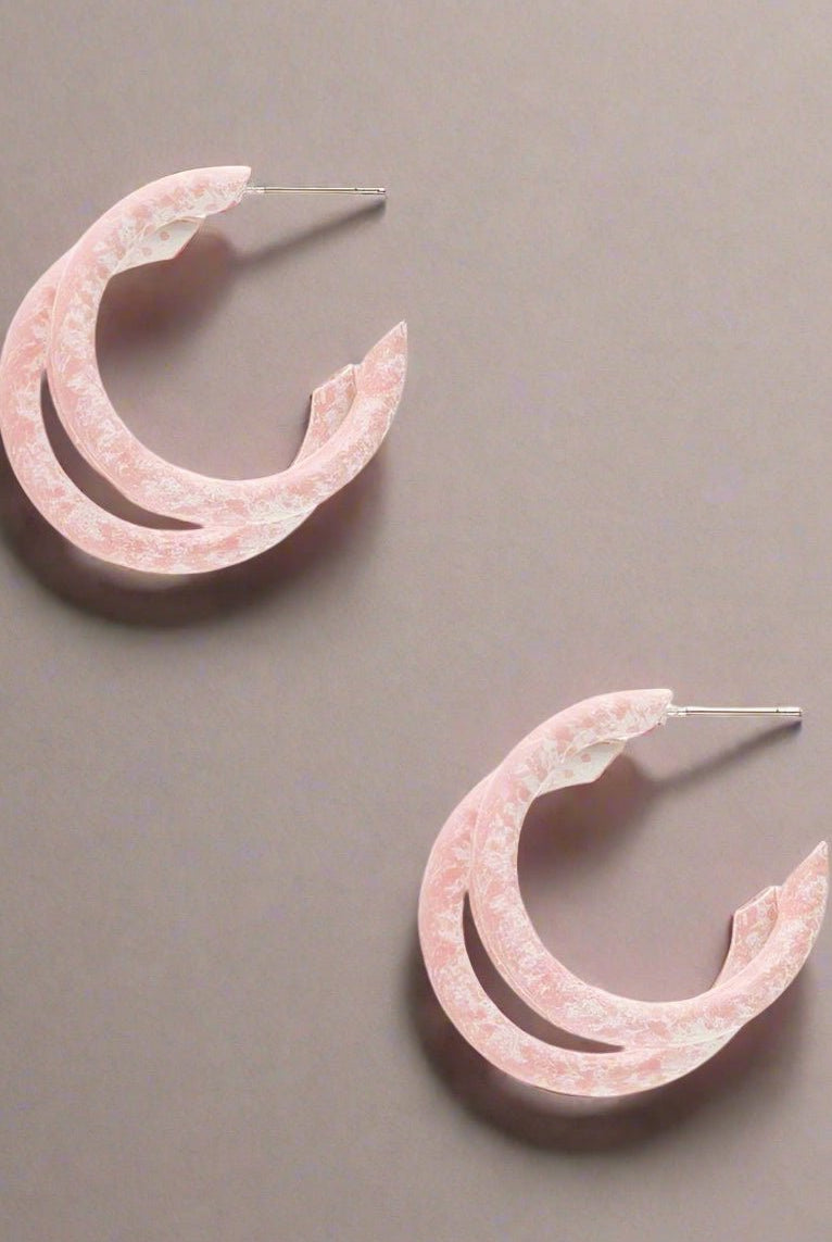 Shop 8 Other Reasons Sofia Richie x 8 Other Reasons Pink Speck Hoop Earrings Earrings for women – premium loungewear and festival fashion at Spoiled Brat