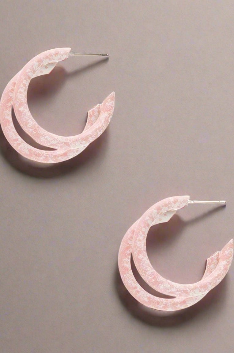 Shop 8 Other Reasons Sofia Richie x 8 Other Reasons Pink Speck Hoop Earrings Earrings for women – premium loungewear and festival fashion at Spoiled Brat