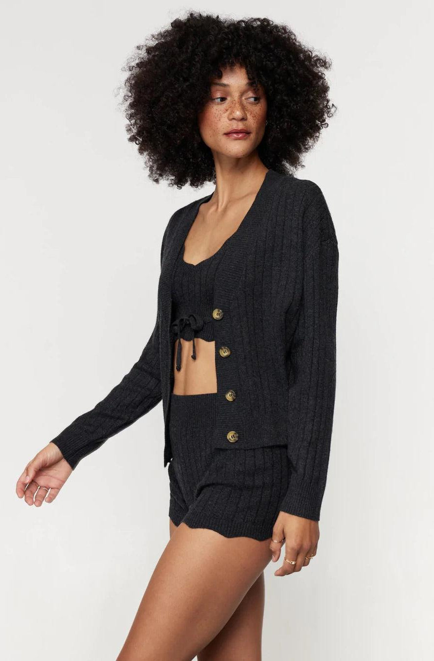 Shop Spiritual Gangster Spiritual Gangster Hudson Pointelle Cardigan Cardigan for women – premium loungewear and festival fashion at Spoiled Brat