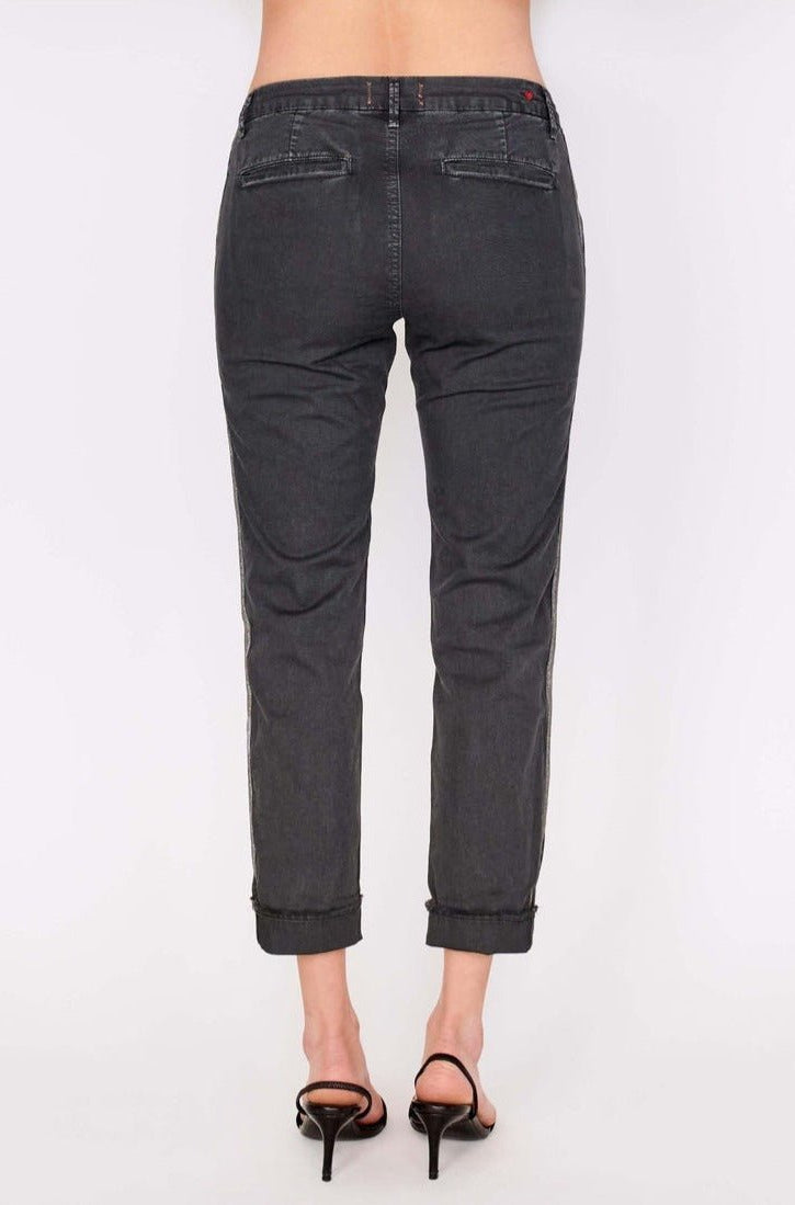 Shop Sundry Sundry Star Glitter Stripe Roll Up Chino Trousers Trousers for women – premium loungewear and festival fashion at Spoiled Brat