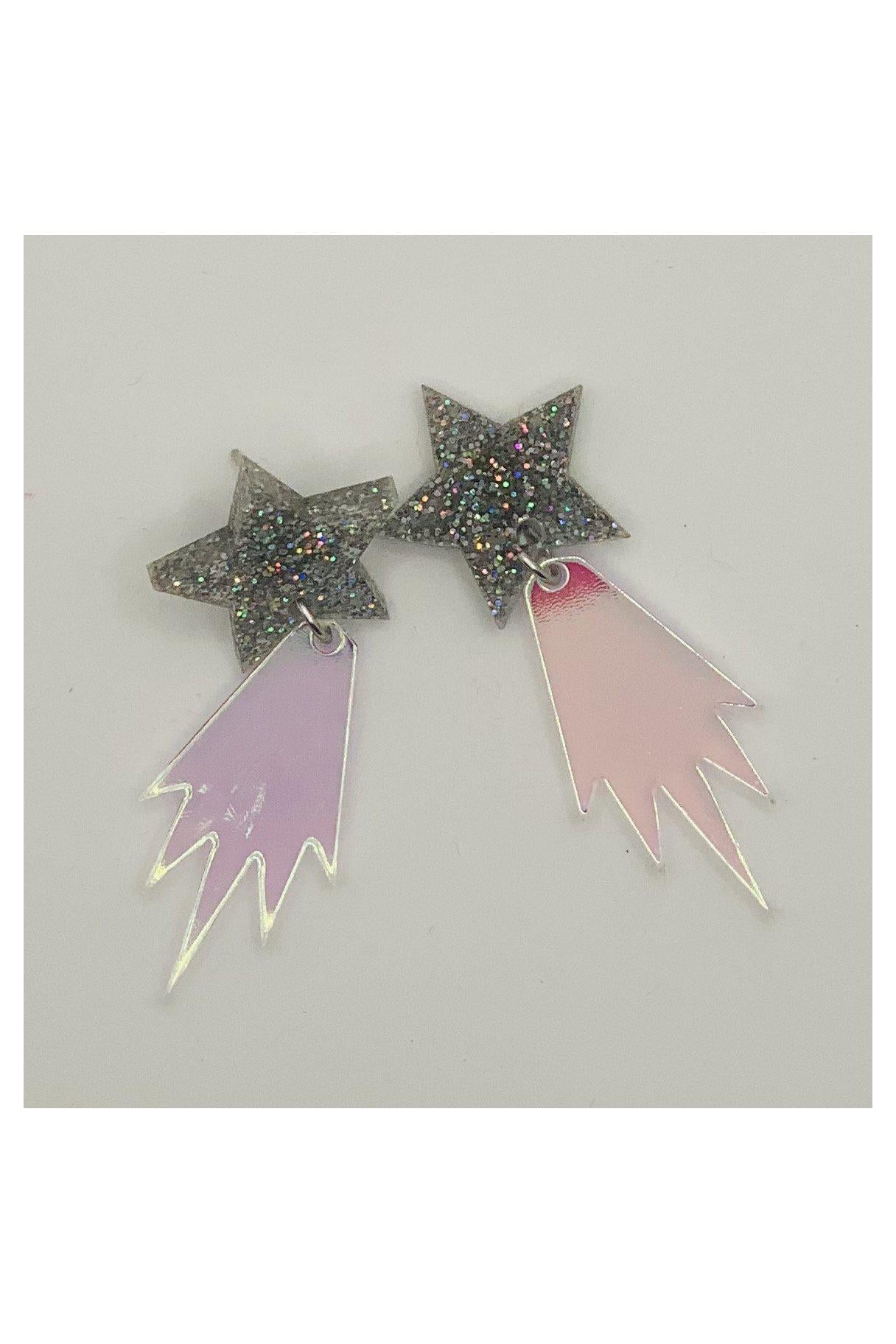 Shop Suzywan DELUXE Suzywan DELUXE Falling Star Acrylic Earrings Earrings for women – premium loungewear and festival fashion at Spoiled Brat
