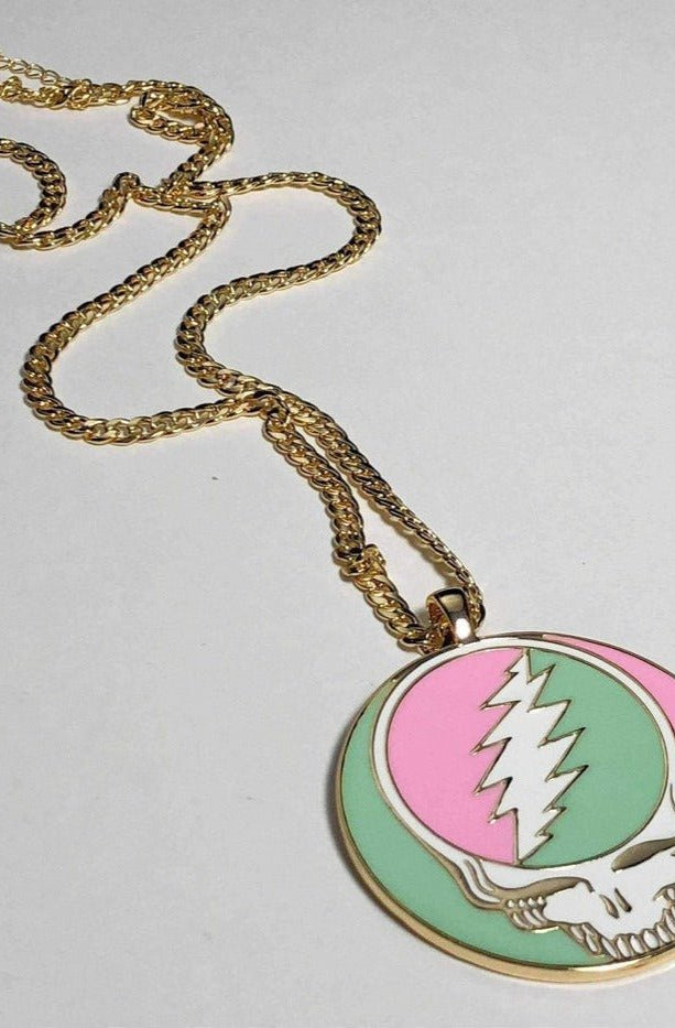 Shop Trixy Starr Trixy Starr x Grateful Dead Pastel Stealie Necklace Necklace for women – premium loungewear and festival fashion at Spoiled Brat