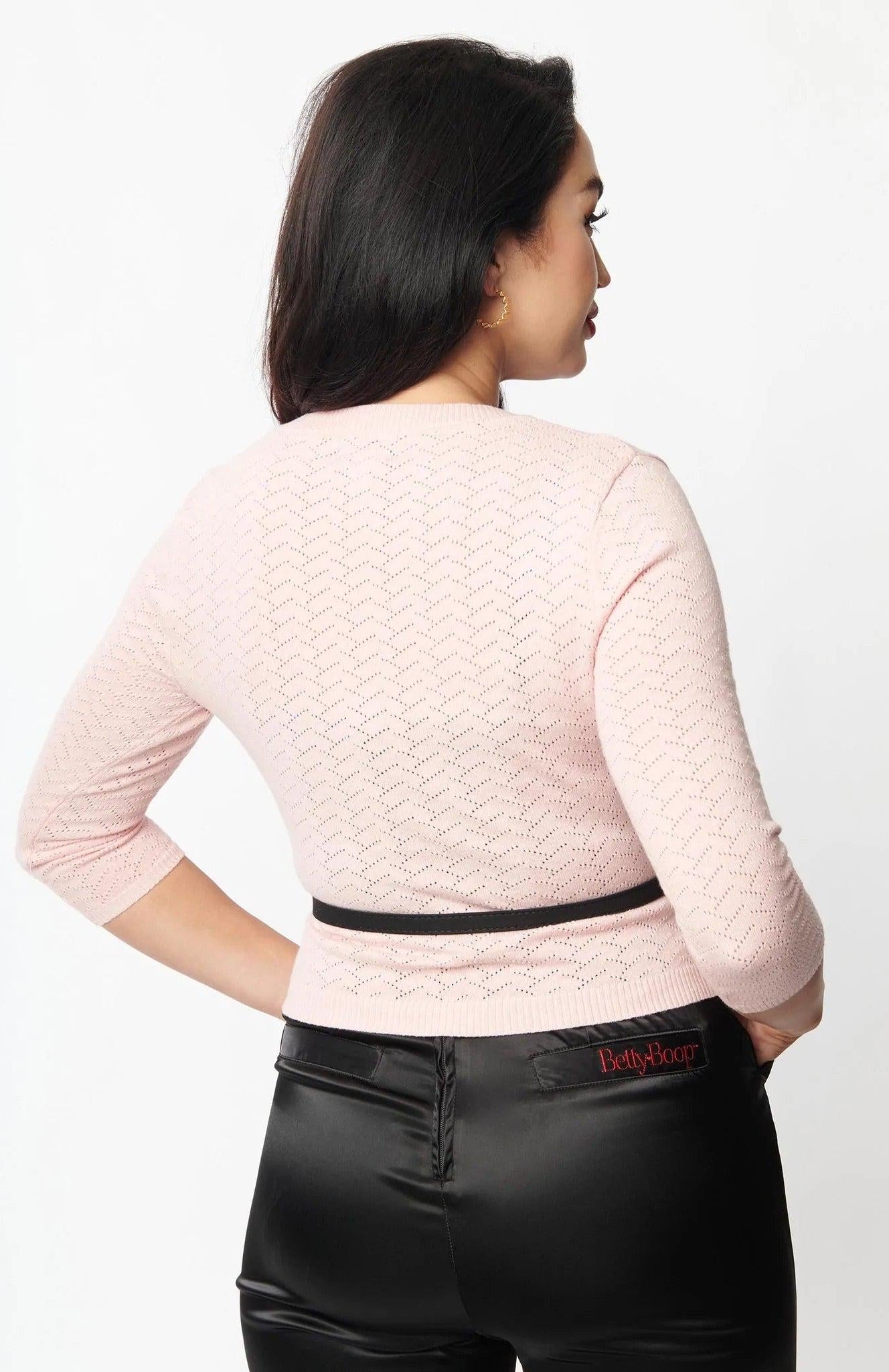 Shop Unique Vintage Unique Vintage Betty Boop x Unique Vintage Light Pink Sweetheart Cardigan Cardigan for women – premium loungewear and festival fashion at Spoiled Brat