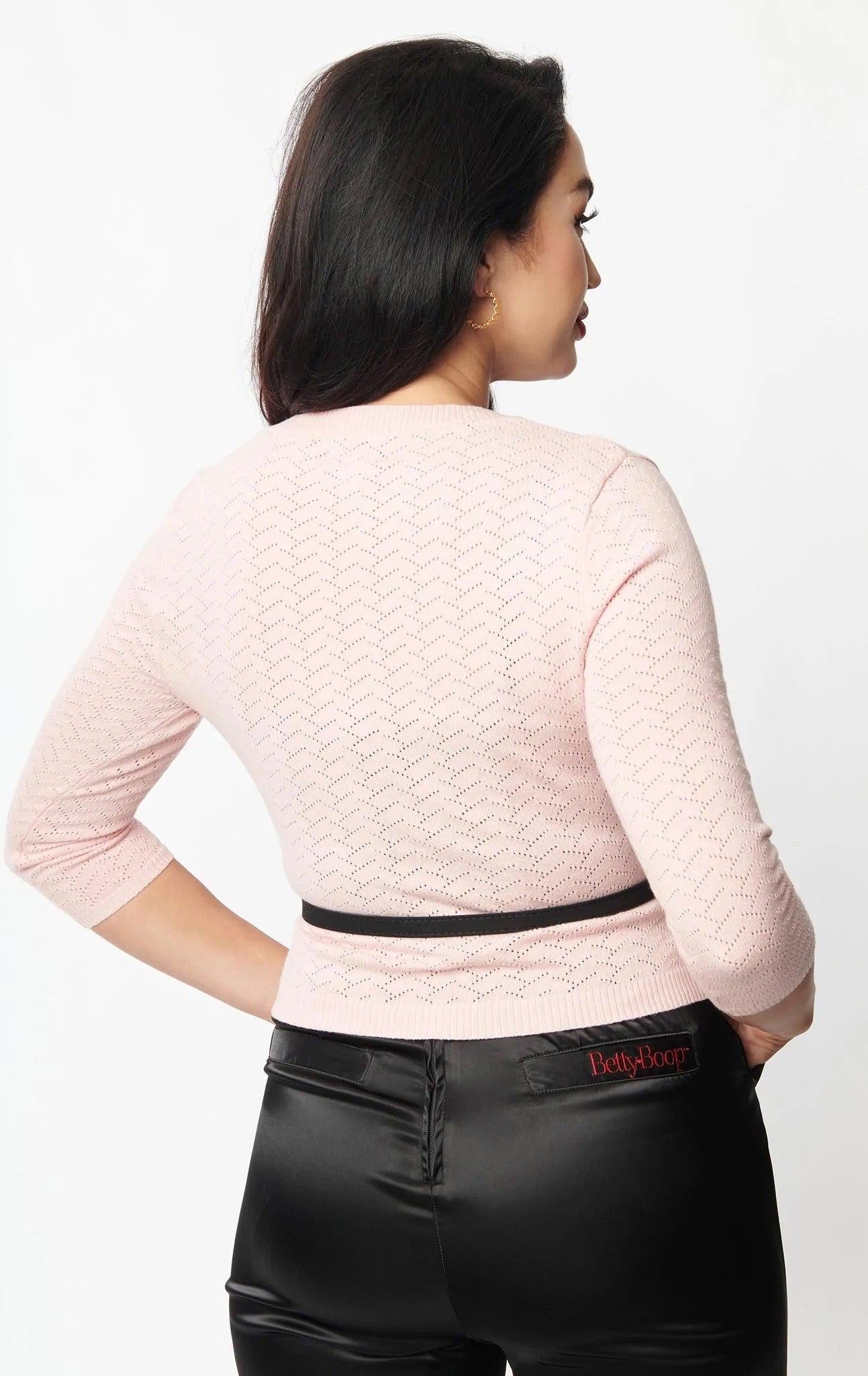 Shop Unique Vintage Unique Vintage Betty Boop x Unique Vintage Light Pink Sweetheart Cardigan Cardigan for women – premium loungewear and festival fashion at Spoiled Brat