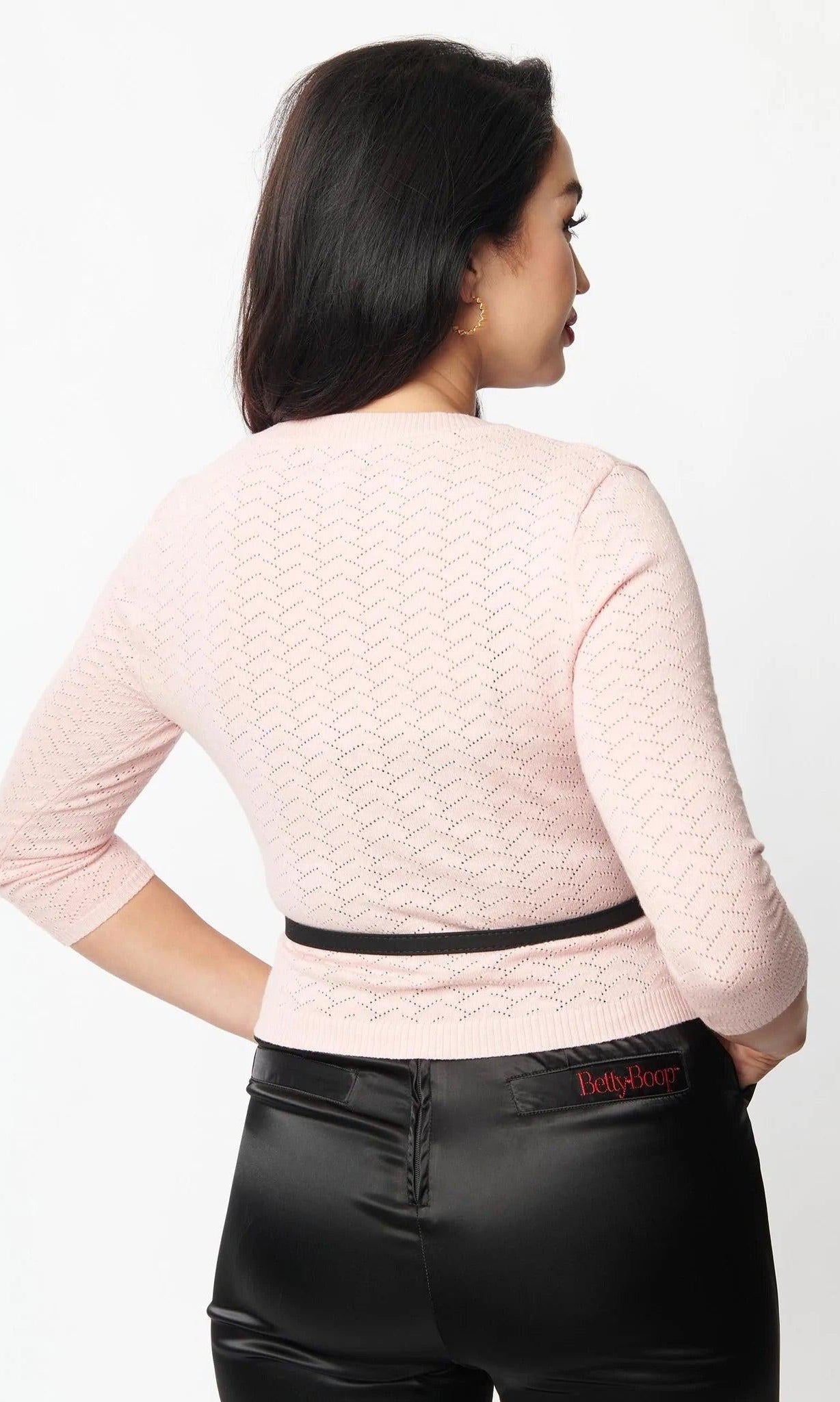 Shop Unique Vintage Unique Vintage Betty Boop x Unique Vintage Light Pink Sweetheart Cardigan Cardigan for women – premium loungewear and festival fashion at Spoiled Brat