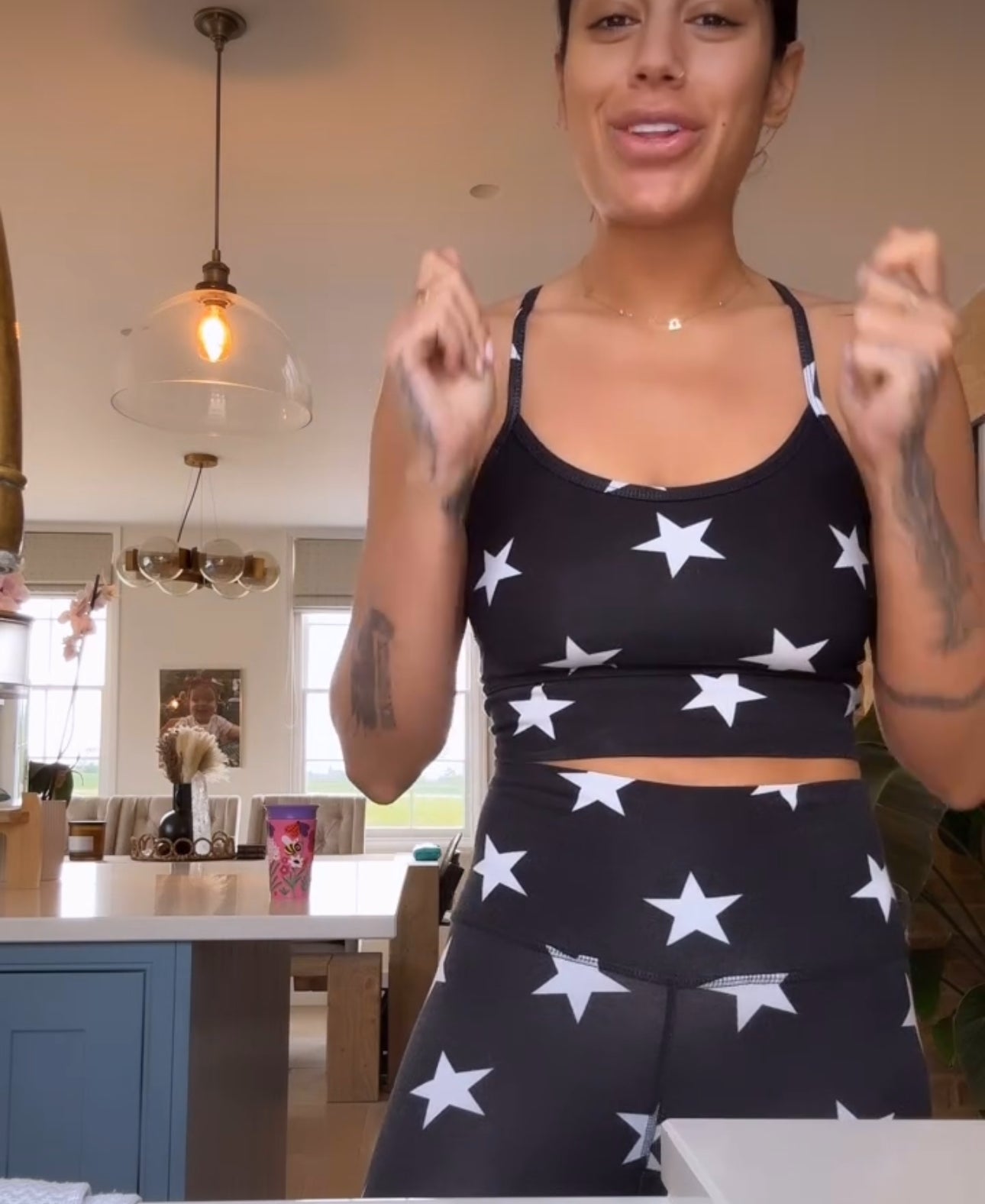 MaliN Andersson wears Electric and Rose Activewear 