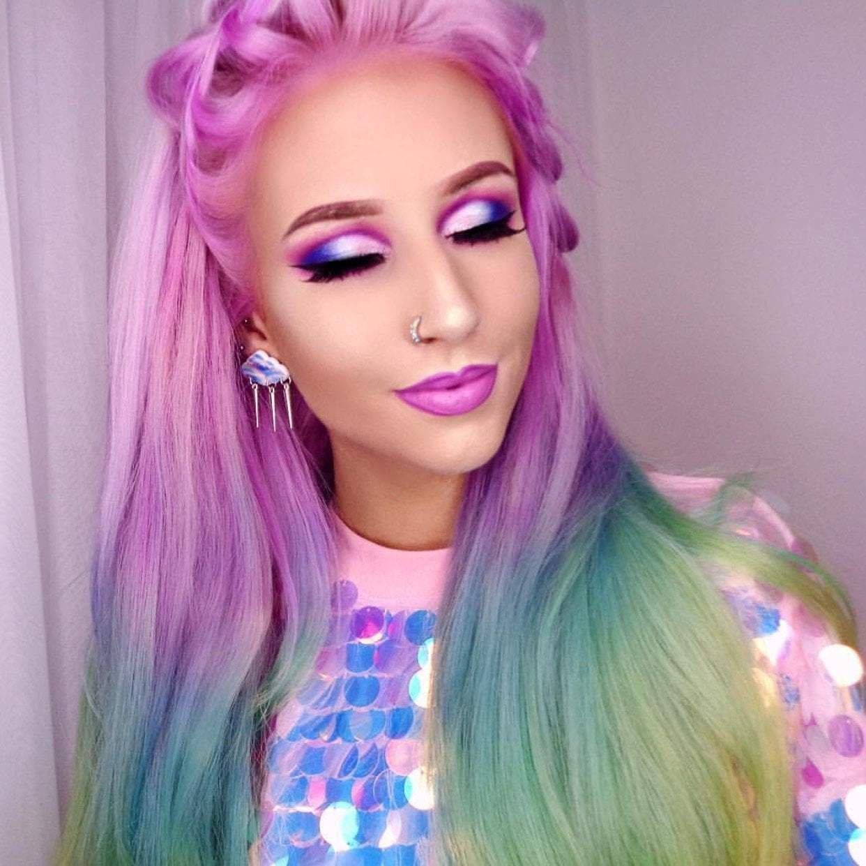 Amy the Mermaid wears Suzywan Deluxe Earrings - Spoiled Brat 