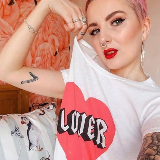 Honey Pop wears Wildfox Lover Tee-Spoiled Brat